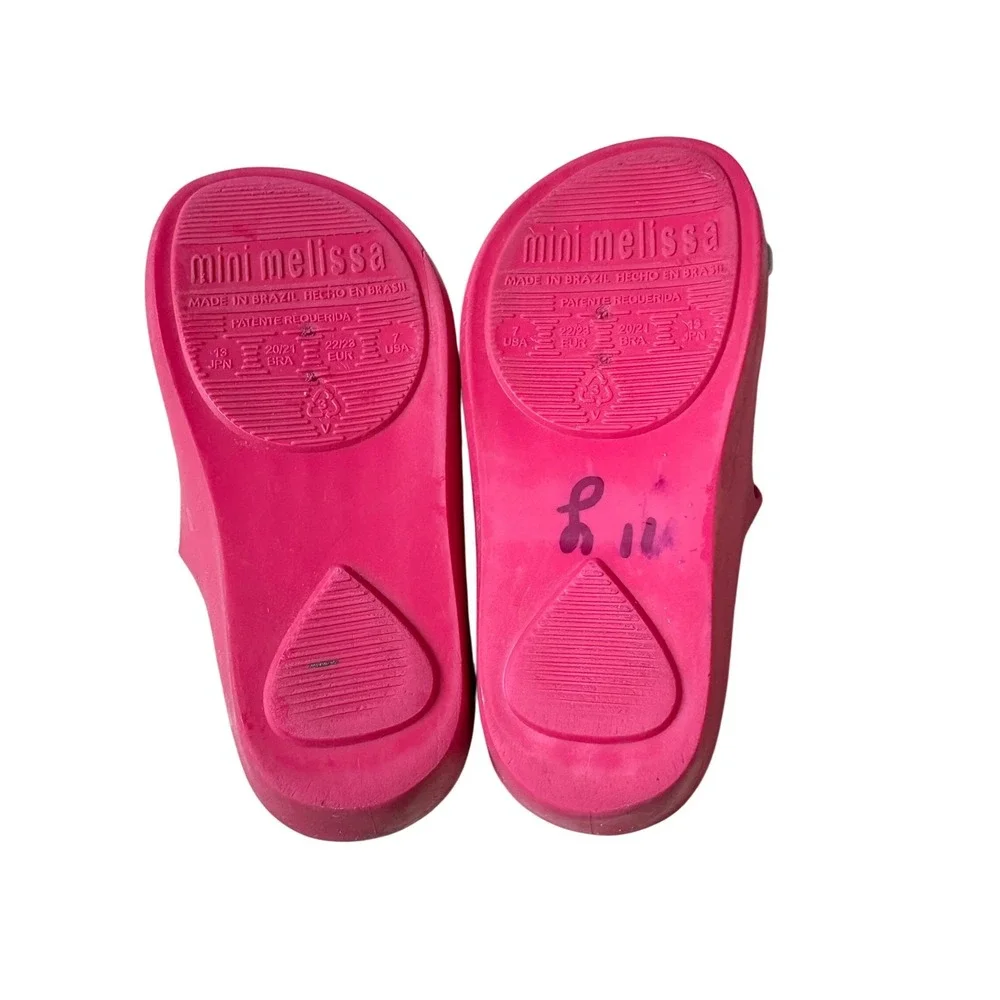 Mini Melissa Pink Jelly Mary Jane Bow Shoes‎ Toddler Size 7 USA 22/23 EUR
